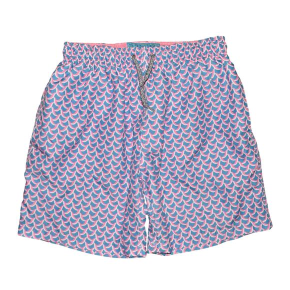 MICHAEL'S $60 Cyclist liner Swim Trunks Blue Coral Swirl Print Boy's 14 - Picture 1 of 3